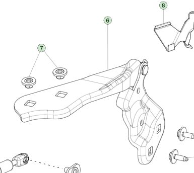 टेस्ला मॉडल 3 2021 दाएं सक्रिय हुड हिंज 1643846-00-A
