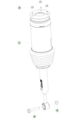 टेस्ला मॉडल X के लिए लेफ्ट रियर एडेप्टिव एयर स्प्रिंग मॉड्यूल - एल्यूमिनियम