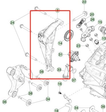 टेस्ला मॉडल 3/Y फ्रंट लेफ्ट माउंट असेंबली 35x15x15 सेमी एल्यूमीनियम मिश्र धातु