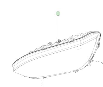 हेड लैंप एसेम्ब्ली बाएं हाथ ड्राइव अप - स्तर बाएं हाथ के लिए M3 ((2015-2021) 1034318-00-E